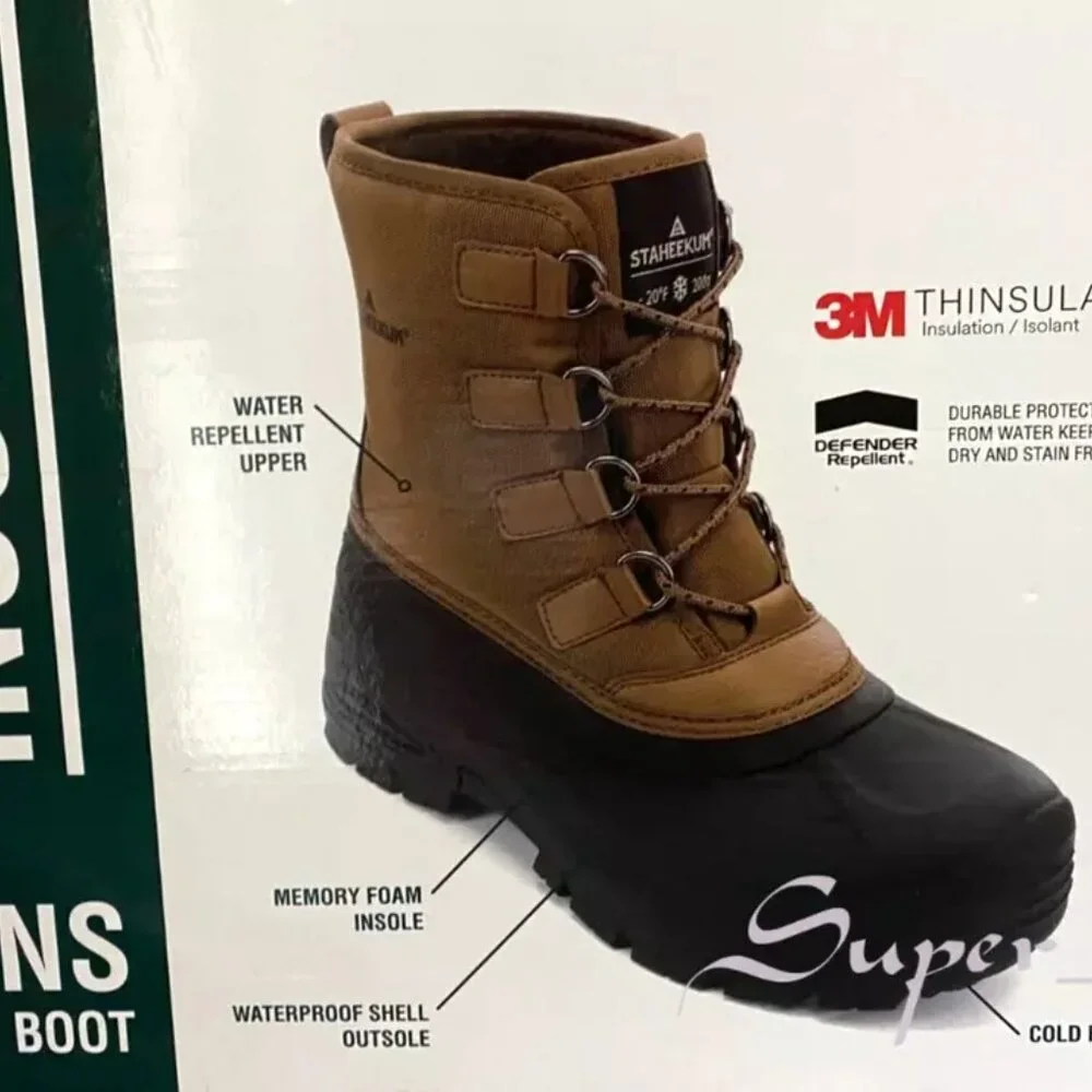 Staheekum Men's Memory Foam 3M Thinsulate Snow Boot